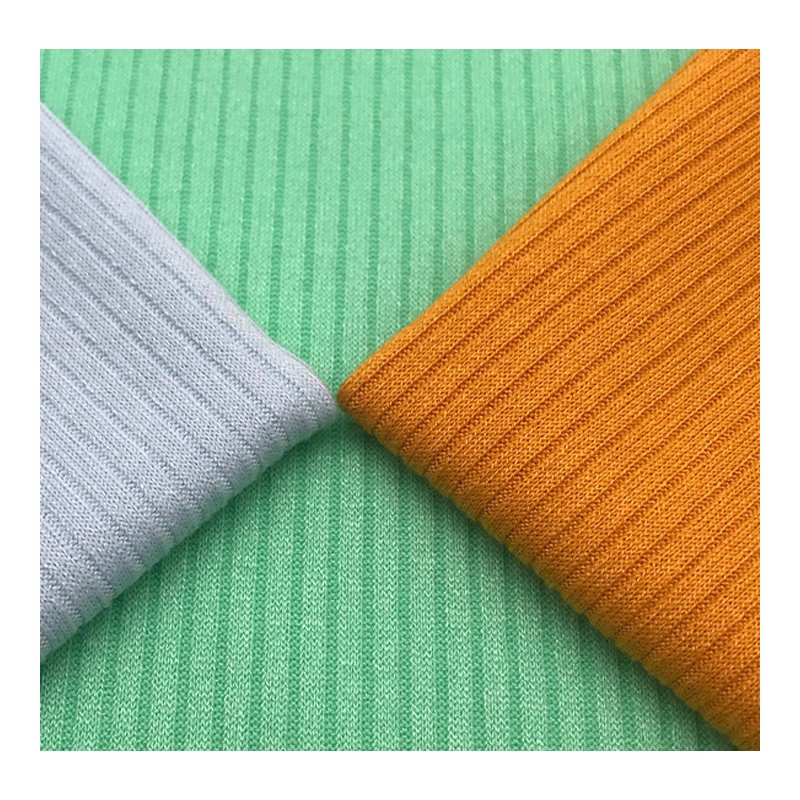 2x2 plain dyed jersey 95% polyester 5% spandex fabric cotton rib knitted fabric for dresses shirts