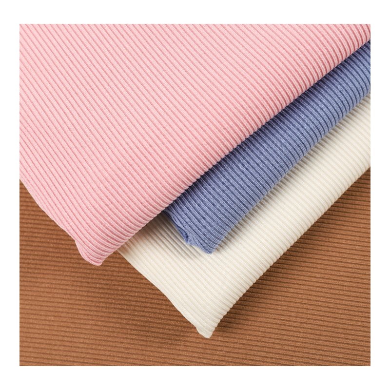2x2 plain dyed jersey 95% polyester 5% spandex fabric cotton rib knitted fabric for dresses shirts