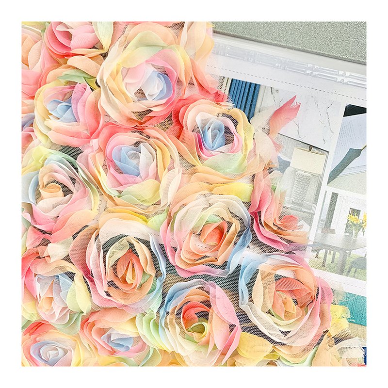 Hot selling product Embroidery Embroidery piece 3D disk flower 100% polyester for dress