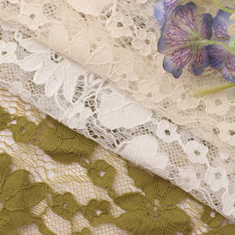 Factory high qualityNylon Cotton Lace Fabric Multi-colour Lace Hollow Lace Dress Fabric for dress