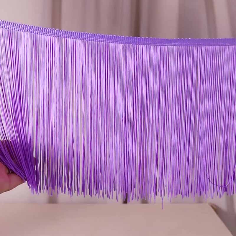 Double Line Encryption 20cm Polyester Rib Lace Gold Silk Latin Dance Clothing Accessories Clothing Fringe Wholesale