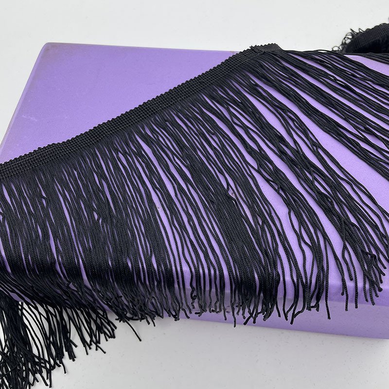 Double Line Encryption 20cm Polyester Rib Lace Gold Silk Latin Dance Clothing Accessories Clothing Fringe Wholesale