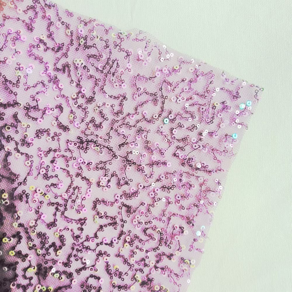 Exquisite 100% Polyester Sequin Mesh: Luxurious Embroidery Fabric for Fashionable Garments