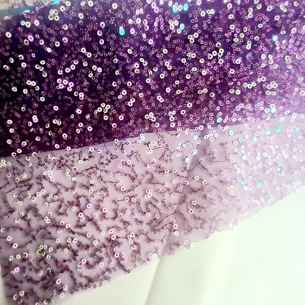 Exquisite 100% Polyester Sequin Mesh: Luxurious Embroidery Fabric for Fashionable Garments