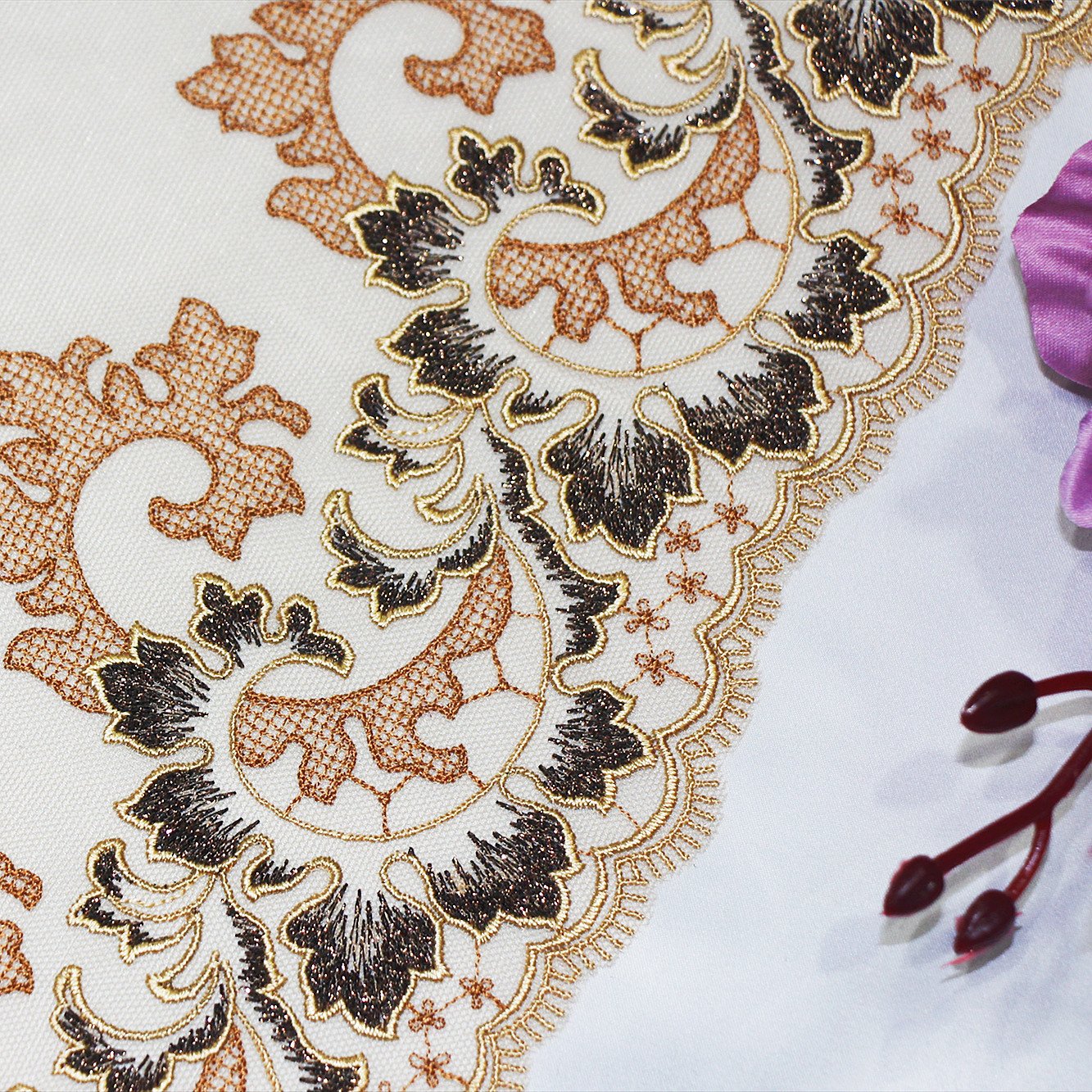 Lace Net Fabric For Clothing Lingerie Dress Wholesale Blue Flower Polyester Embroidered Cloth Laces