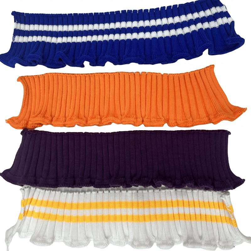 Custom 95%polyester 5% spandex dress 4*3 pit strip knitted ribbed collar