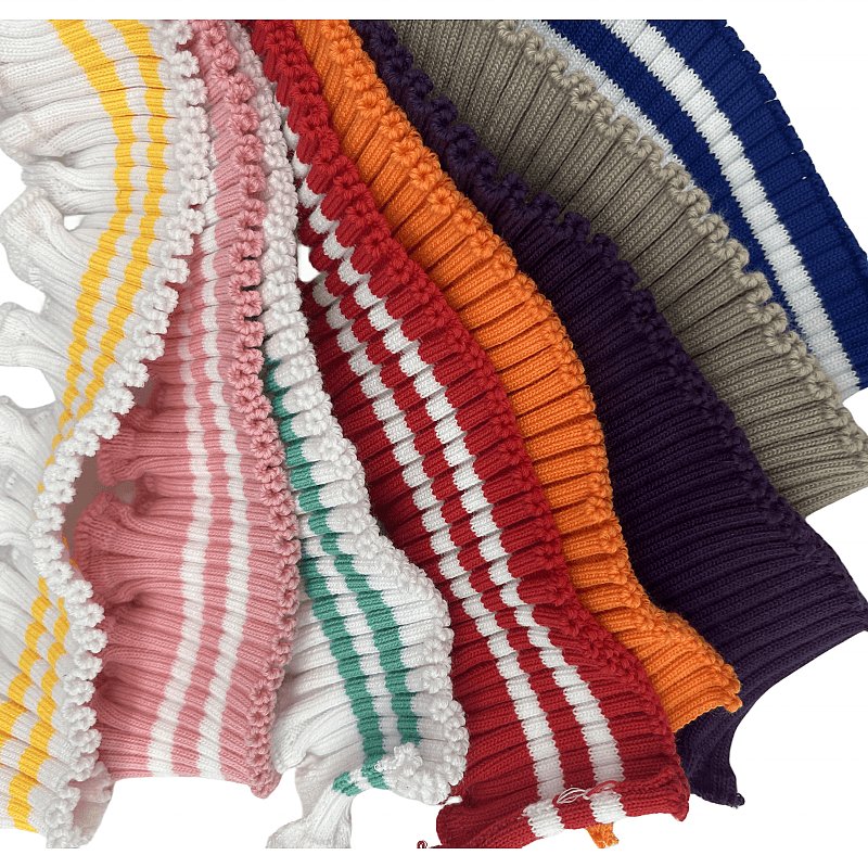 Custom 95%polyester 5% spandex dress 4*3 pit strip knitted ribbed collar