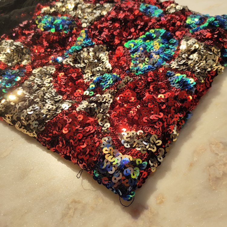 Textile Cloth Material Reversible Sequin Embroidery Fabrics Sequin Mesh Lace Fabric