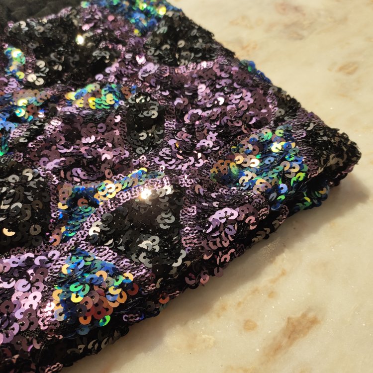 Textile Cloth Material Reversible Sequin Embroidery Fabrics Sequin Mesh Lace Fabric