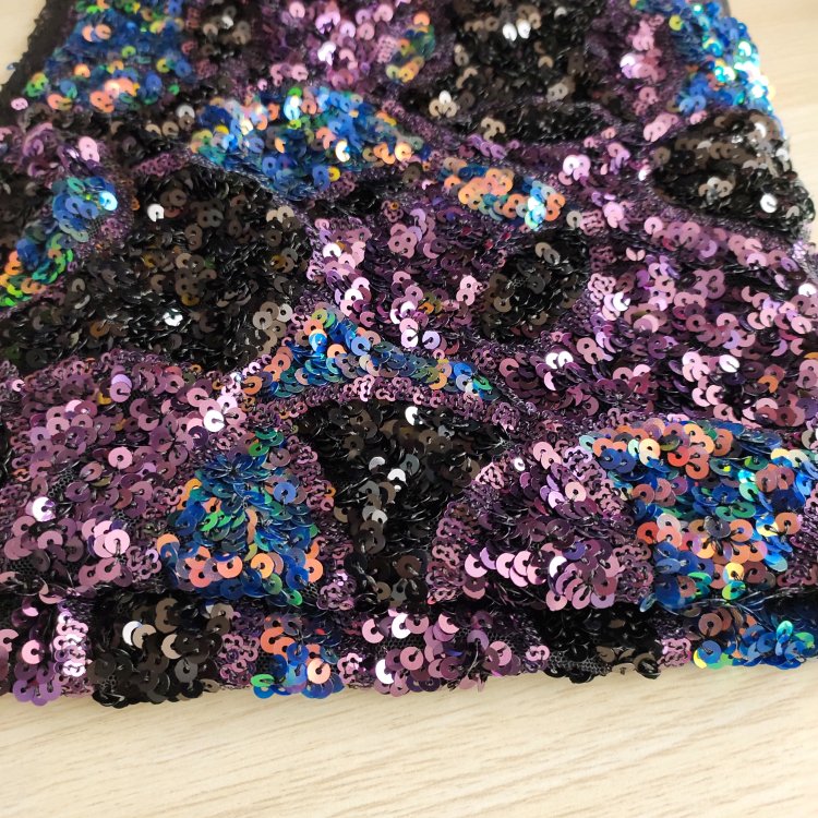 Textile Cloth Material Reversible Sequin Embroidery Fabrics Sequin Mesh Lace Fabric