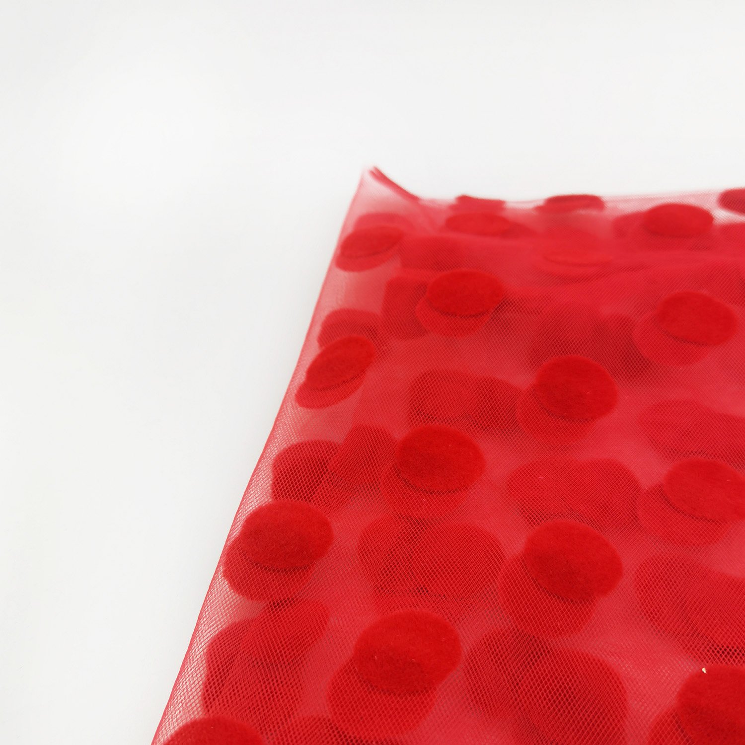 Textile swiss polka dot flocking pattern printed tulle mesh fabric for dress