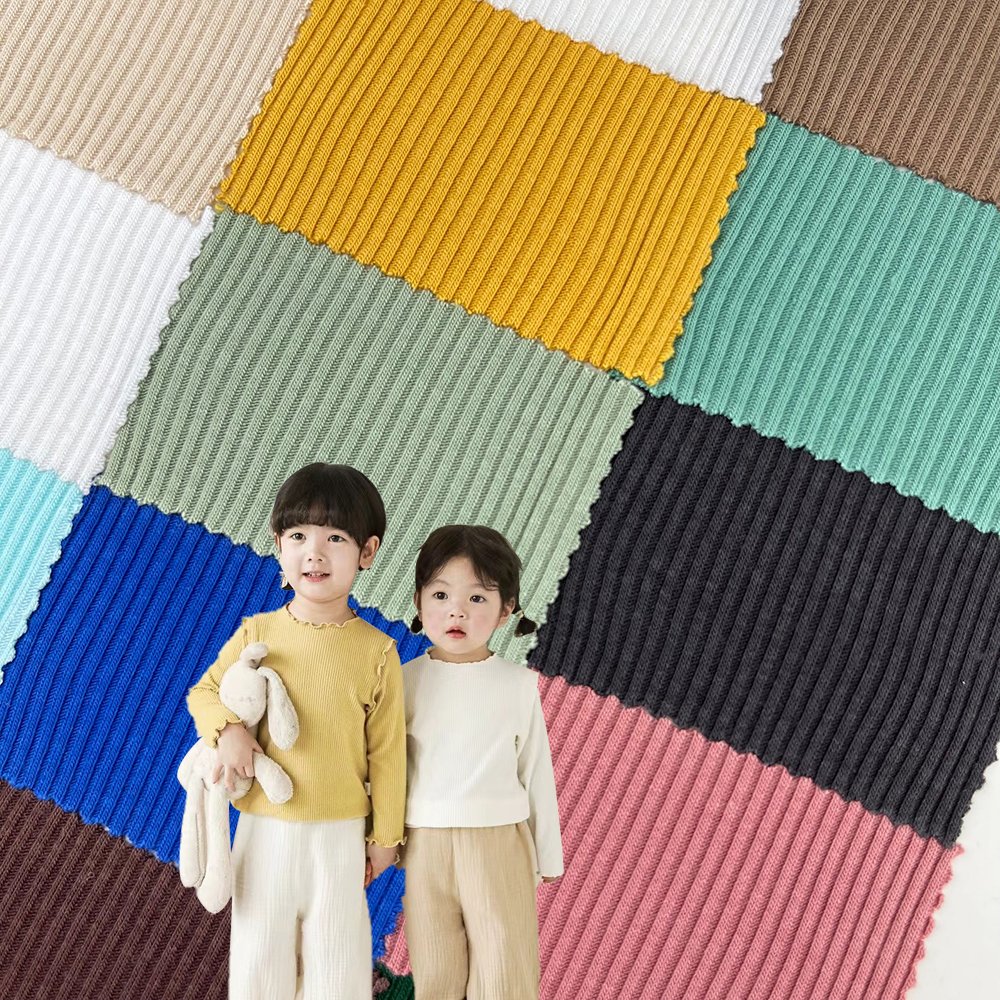 32S bamboo ribbed brushing knit 250gsm 66% bamboo Fiber 26% cotton spandex stretch 2 * 2 ribbed fabric garment fabric