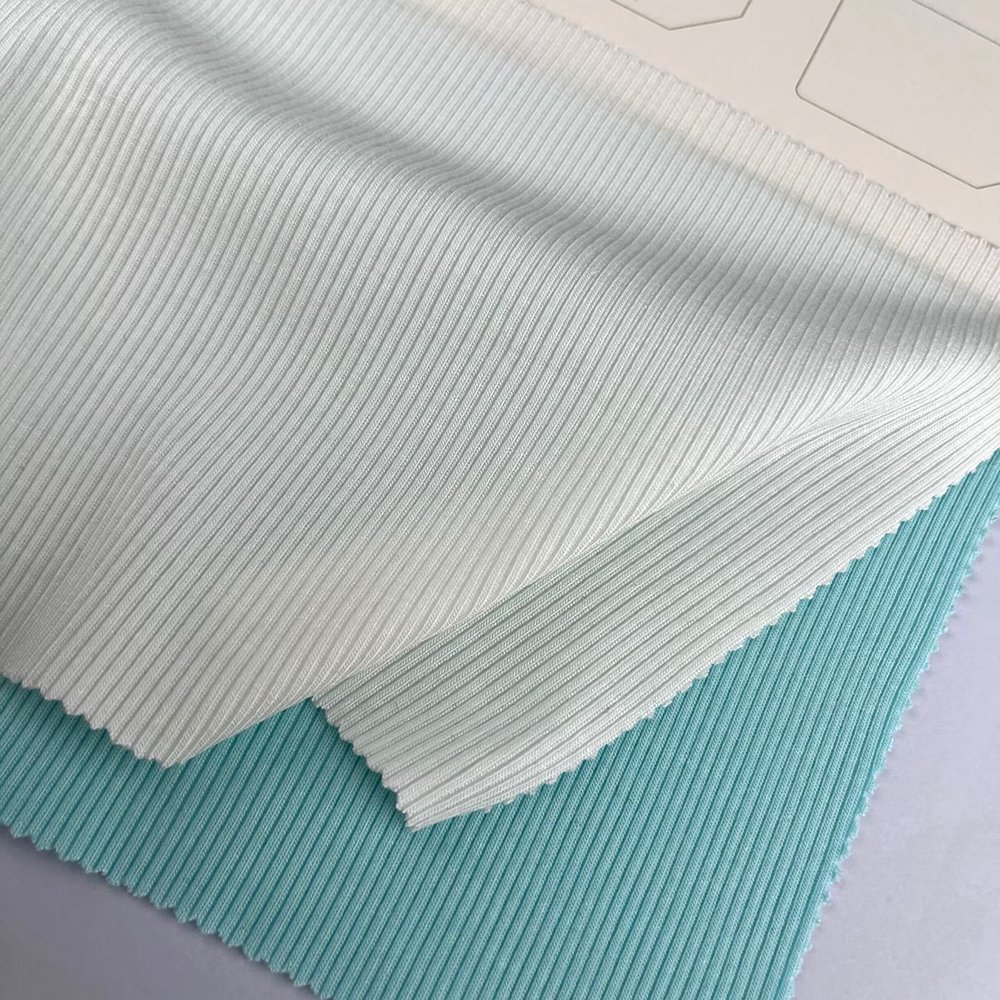 32S bamboo ribbed brushing knit 250gsm 66% bamboo Fiber 26% cotton spandex stretch 2 * 2 ribbed fabric garment fabric
