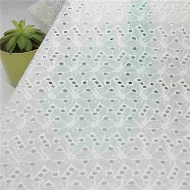 Elastic force Sewing embroidery Multifunction lace cotton fabric 100% Cotton Embroidered Punch Embroidery Dress