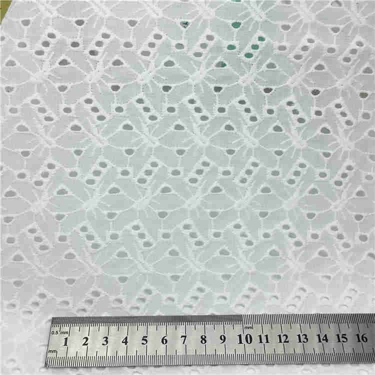 Elastic force Sewing embroidery Multifunction lace cotton fabric 100% Cotton Embroidered Punch Embroidery Dress