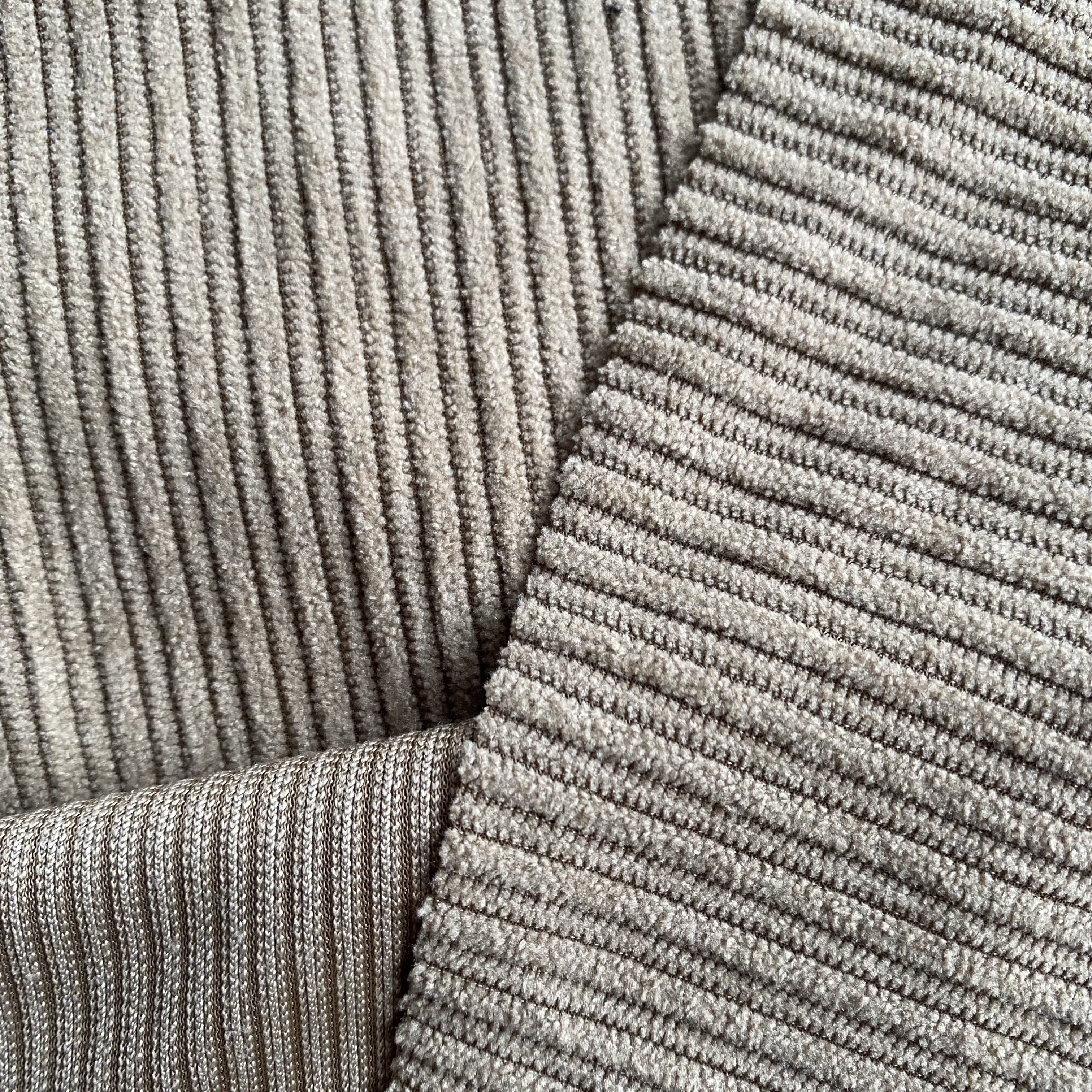 100% polyester 14 strips sub wale warp knitting corduroy fabric for garment