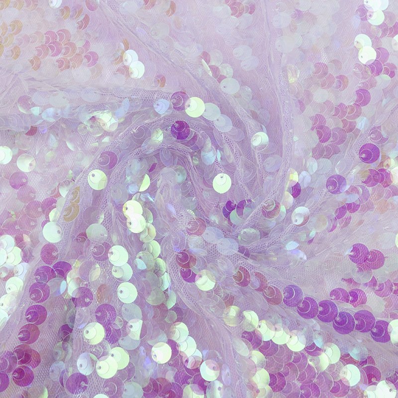 Two-color fantasy crystal sequin fabric Fish scale encrypted sequin embroidery fabric Dress full embroidered sequin fabric