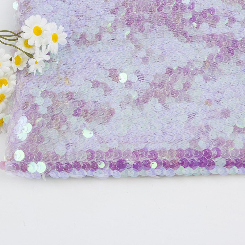 Two-color fantasy crystal sequin fabric Fish scale encrypted sequin embroidery fabric Dress full embroidered sequin fabric