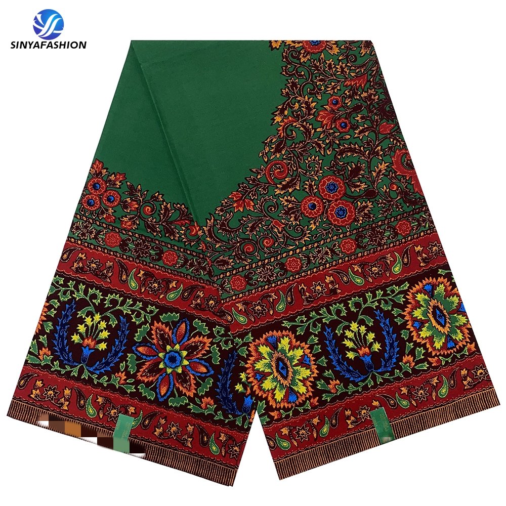 High quality Nigerian lace fabric African wax prints ankara fabrics 100% cotton printed embroidery 6 yards