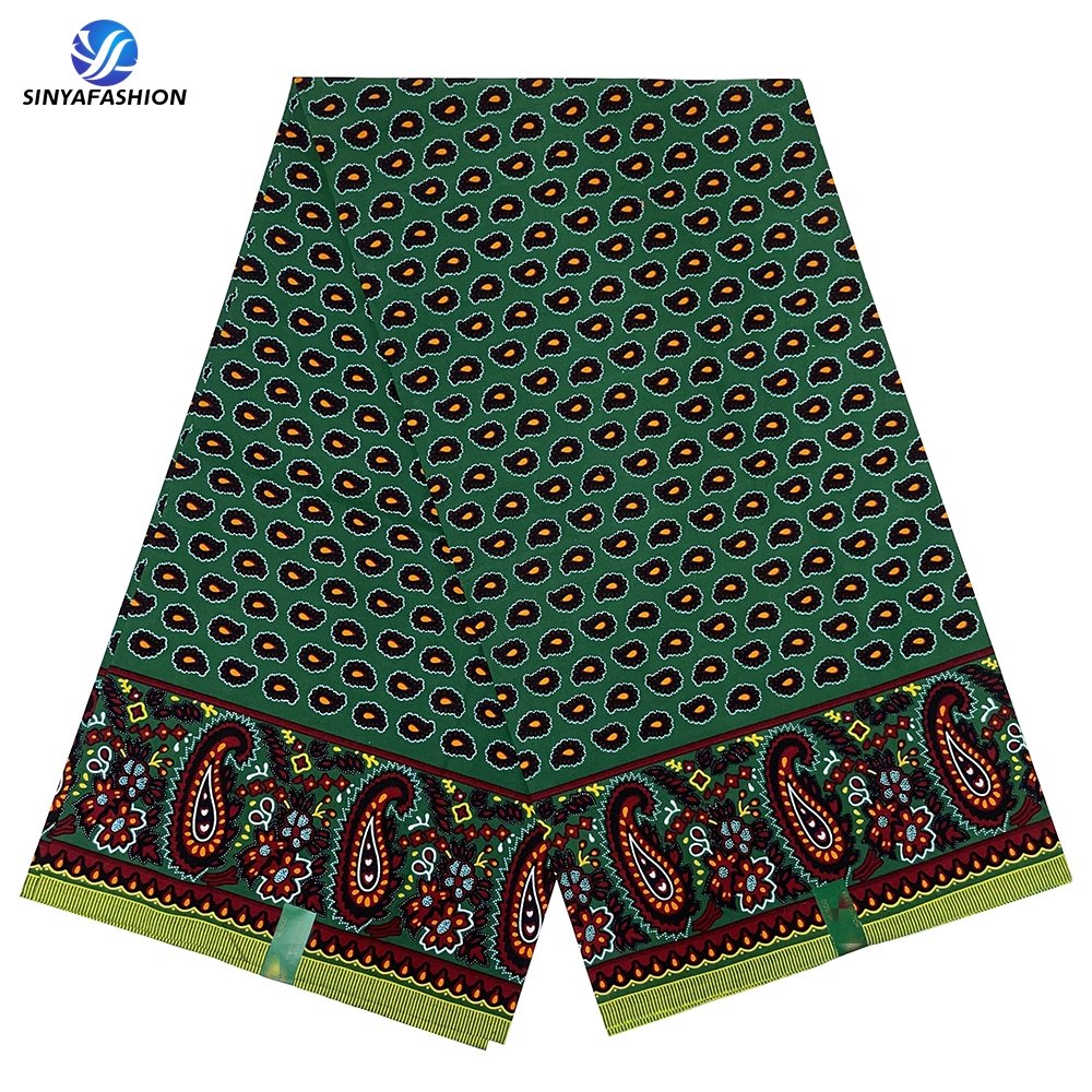 High quality Nigerian lace fabric African wax prints ankara fabrics 100% cotton printed embroidery 6 yards