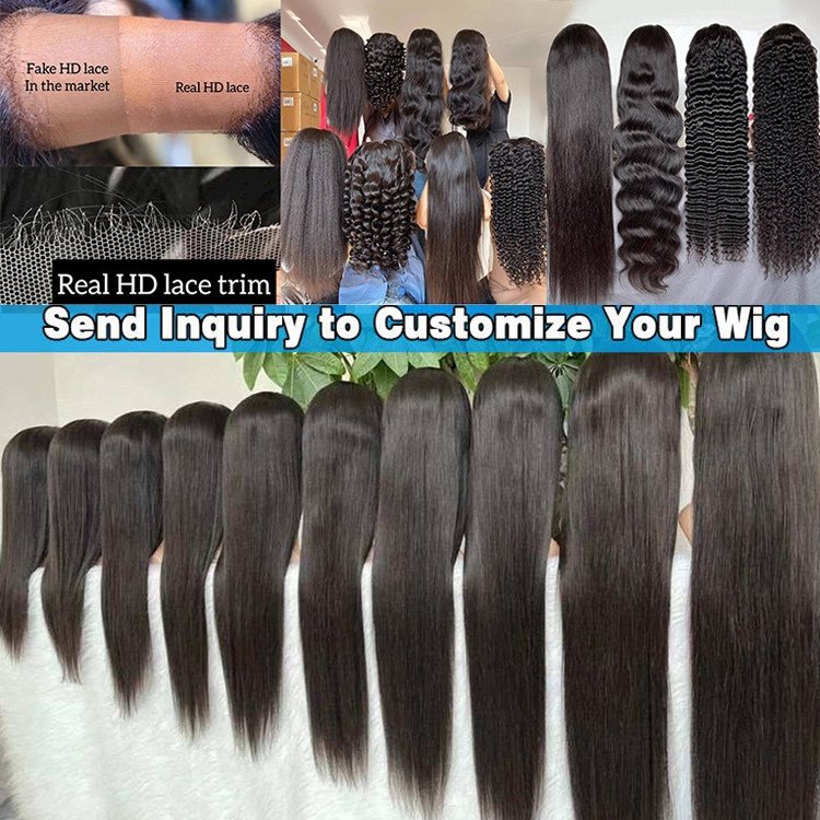Wholesale Raw Indian Virgin 180% Density Human Hair Transparent Full Lace Frontal Wig 13x4 Lace Front Wigs for Black Women