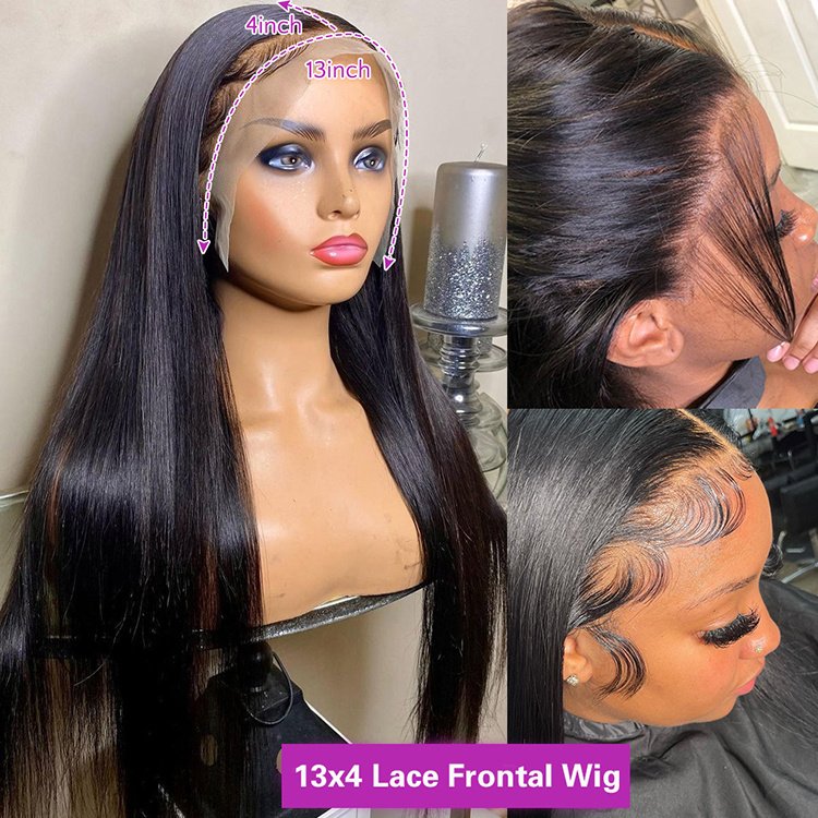 Wholesale Raw Indian Virgin 180% Density Human Hair Transparent Full Lace Frontal Wig 13x4 Lace Front Wigs for Black Women