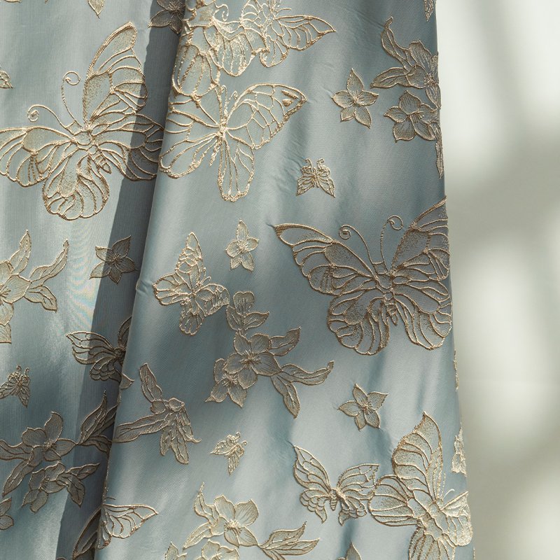 Butterfly jacquard cloth embossed three-dimensional texture embroidery Chinese style Hanfu cheongsam clothing fabric