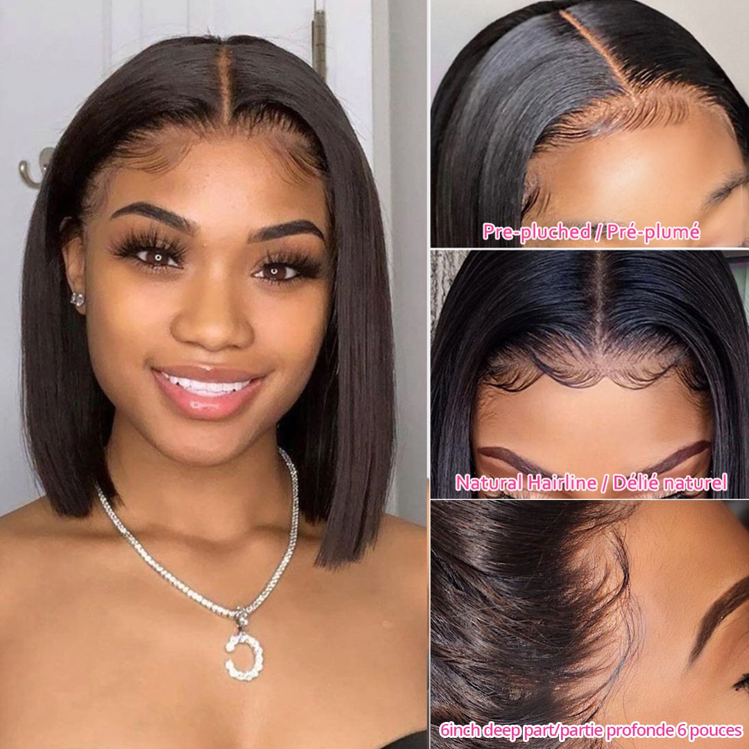 Cheap Brazilian Hair Bob Wig Vendor Short Bob Wigs Human Hair Lace Front Bone Straight Full Lace Human Hair Wigs For Black Women