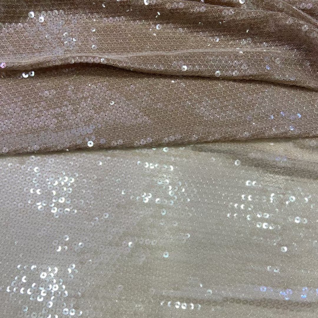 Embroidery fabric elegant party dress sequin lace fabric embroidery transparent sequin lace fabric for wedding dress