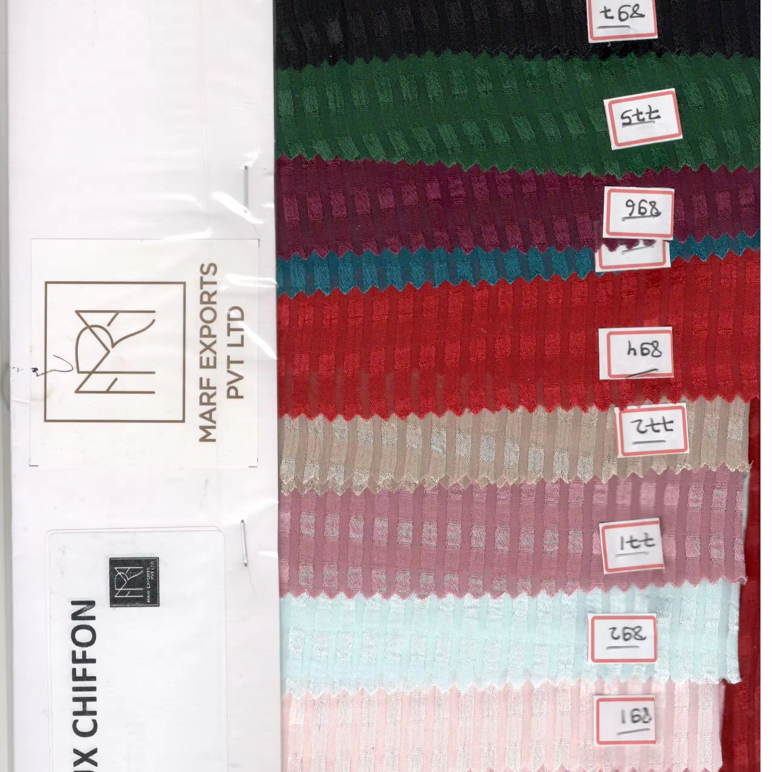 HOT SELLING FABRIC FACTORY MADE WHOLESALE FABRIC LUX CHIFFON POLYESTER FABRIC WITH SOLID COLOURS WITH FREE SAMPLES OFFERED 56"