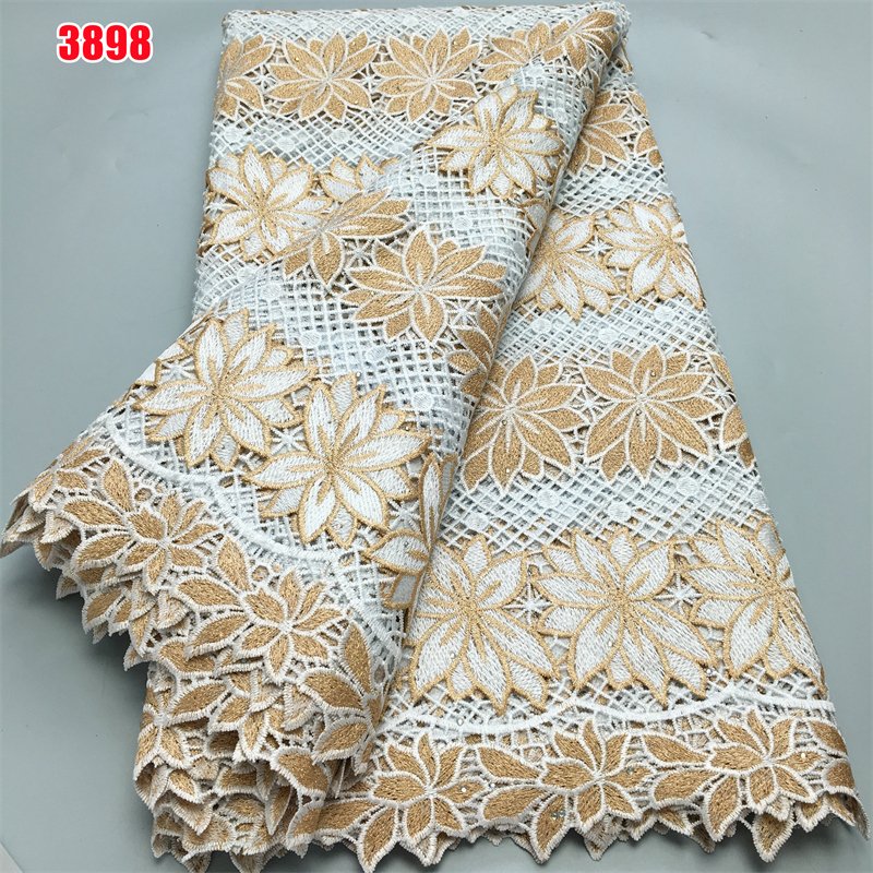3898 New Fashion African cord guipure lace embroidery fabric wedding dress Nigerian women clothings wine lace fabric