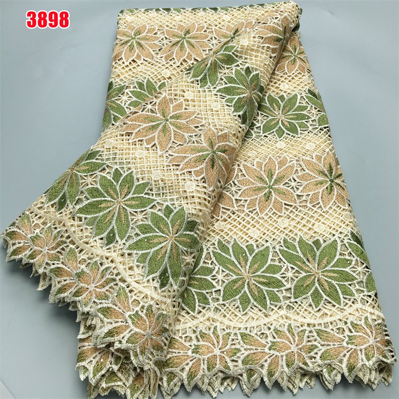 3898 New Fashion African cord guipure lace embroidery fabric wedding dress Nigerian women clothings wine lace fabric