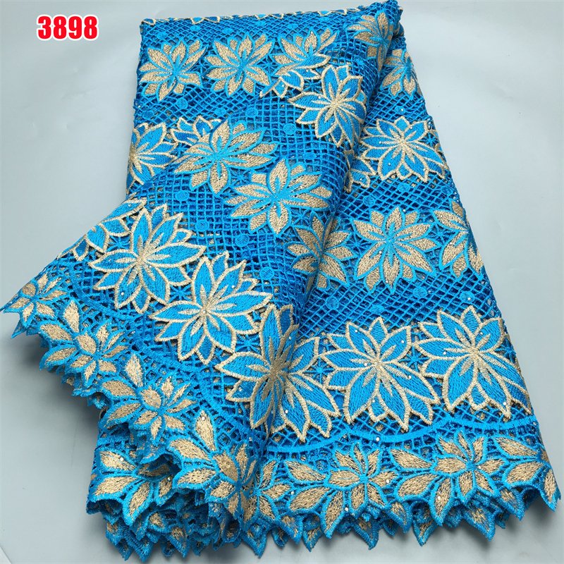 3898 New Fashion African cord guipure lace embroidery fabric wedding dress Nigerian women clothings wine lace fabric