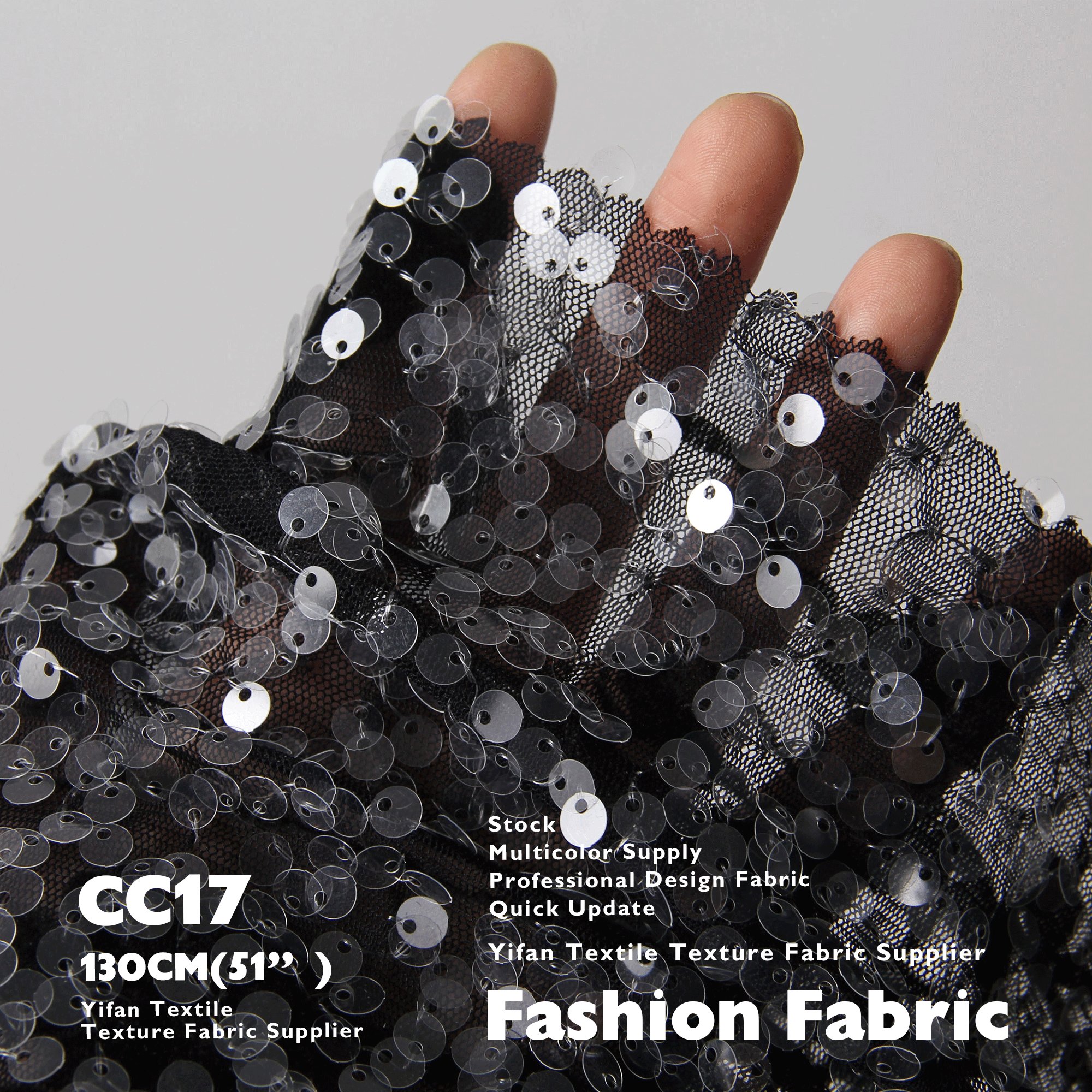 Fashion Fabric Shiny High-Density Semi-Transparent Soft Mesh Sequin Embroidery Fabric for Skirts Pillows T-shirts