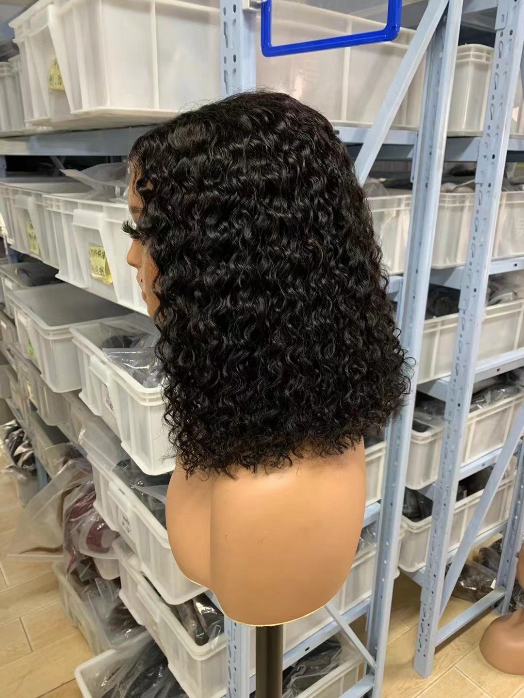 Wholesale Virgin Hair Water Wave Wig Short Curly Brazilian 13x4 Lace Vendor 180% Density Curly Bob Wigs