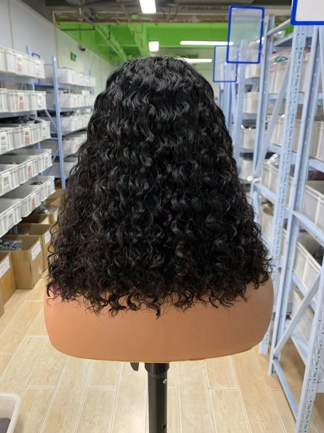 Wholesale Virgin Hair Water Wave Wig Short Curly Brazilian 13x4 Lace Vendor 180% Density Curly Bob Wigs