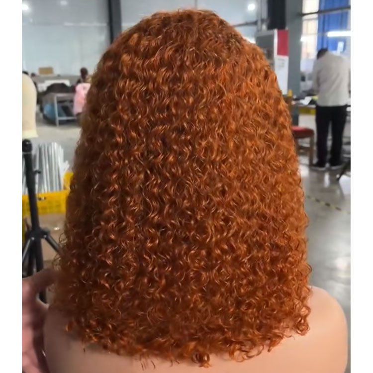 Wholesale Virgin Hair Water Wave Wig Short Curly Brazilian 13x4 Lace Vendor 180% Density Curly Bob Wigs