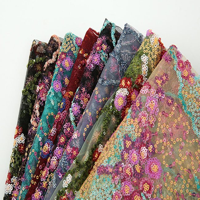 wholesale manufacturer free samples chiffon cotton embroidery lace fabric