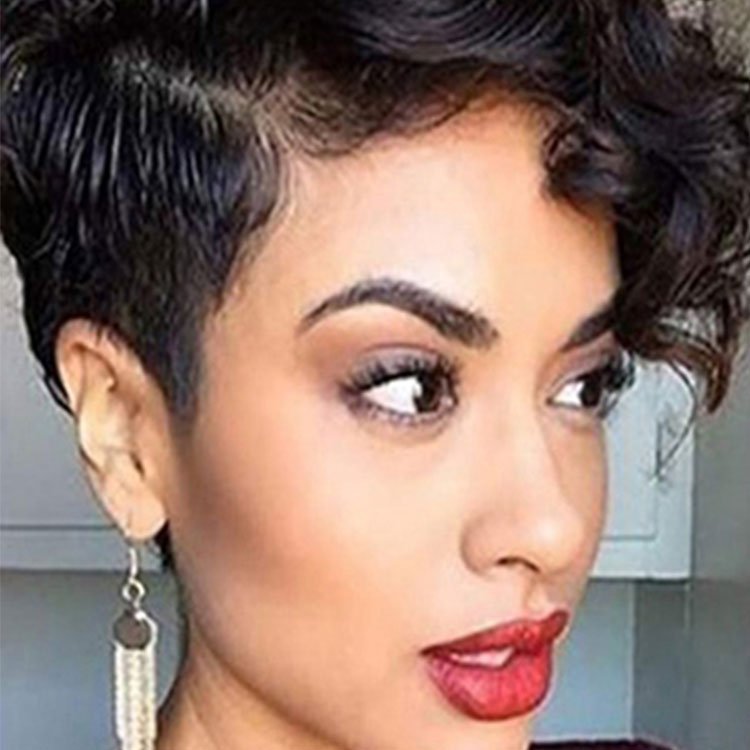 Factory Vendor Short Pixie Curly Bob Black Women Raw Indian Virgin Cuticle Aligned Hair Lace Front Wigs