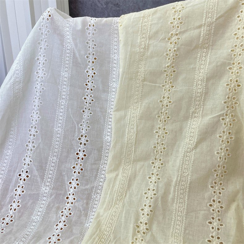 Cotton embroidery cotton cotton perforated embroidery fabric full width high density embroidery