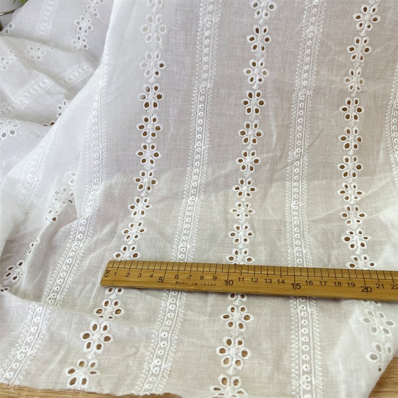 Cotton embroidery cotton cotton perforated embroidery fabric full width high density embroidery