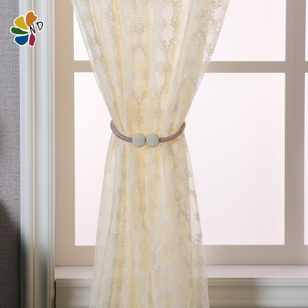 100gsm lace sheer curtains embroidery fabric for the living room