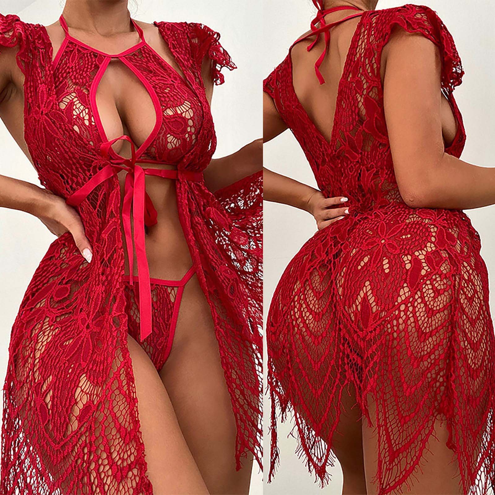 Bathrobe Gown Long Lace Women's New product ideas 2024 Women's sexy nightie