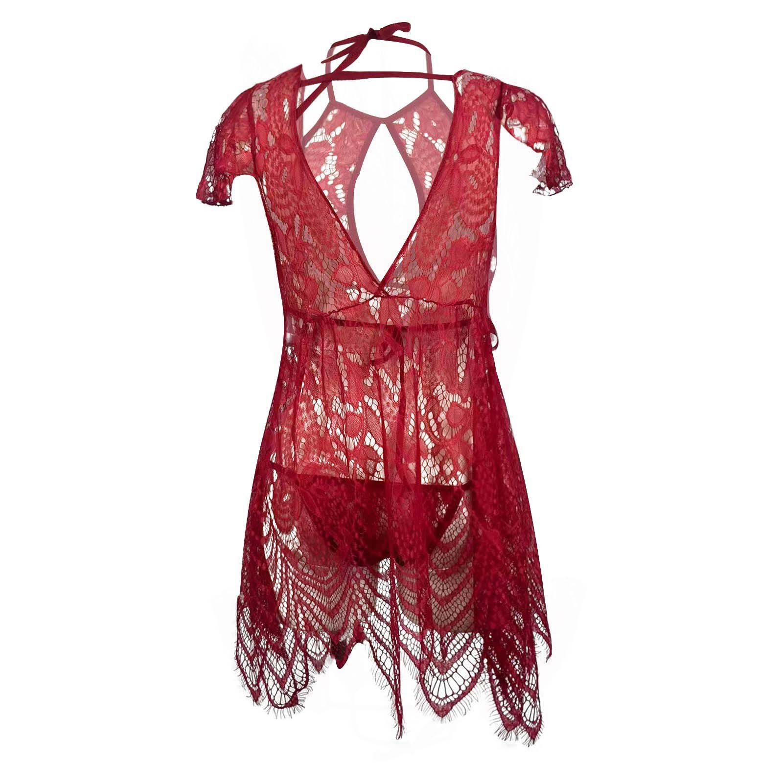 Bathrobe Gown Long Lace Women's New product ideas 2024 Women's sexy nightie