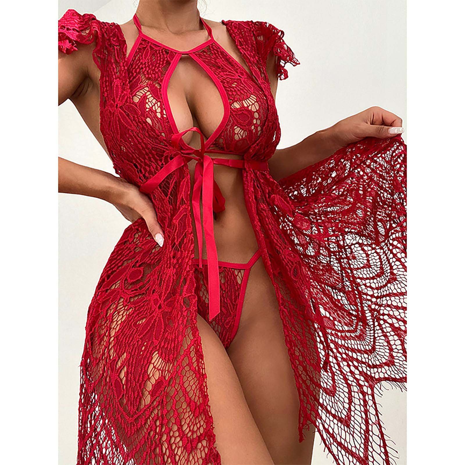 Bathrobe Gown Long Lace Women's New product ideas 2024 Women's sexy nightie