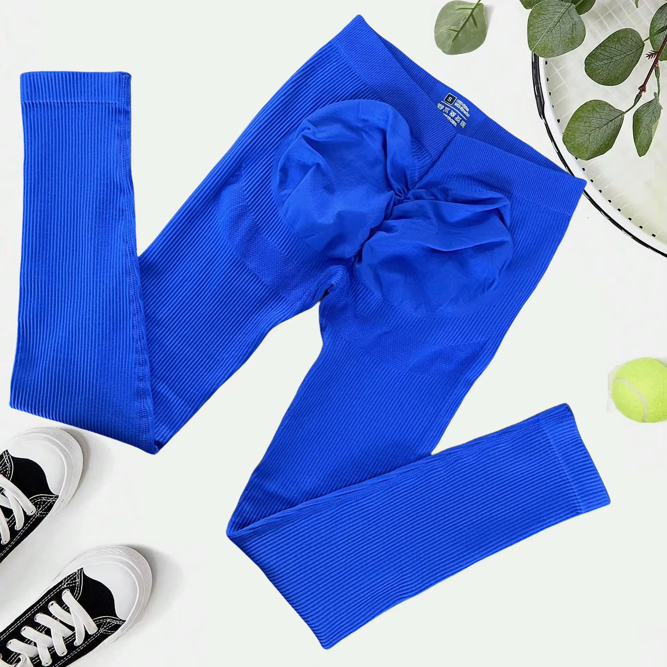 Women Rib Triple V Waist Push Up Nylon Yoga Leggings Gym Fitness Workout Seamless Clothing ribbed Running Scrunch Butt Pants