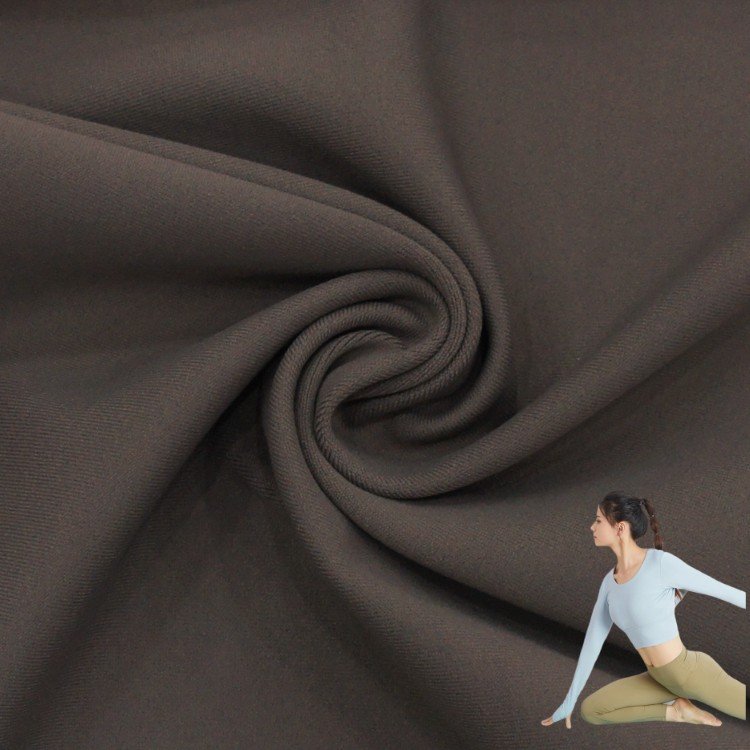 Double Sided Brushed Polyester 77% Spandex 23% Sweat Yoga Pants Fabric Interlock Style Sportswear and Swimwear