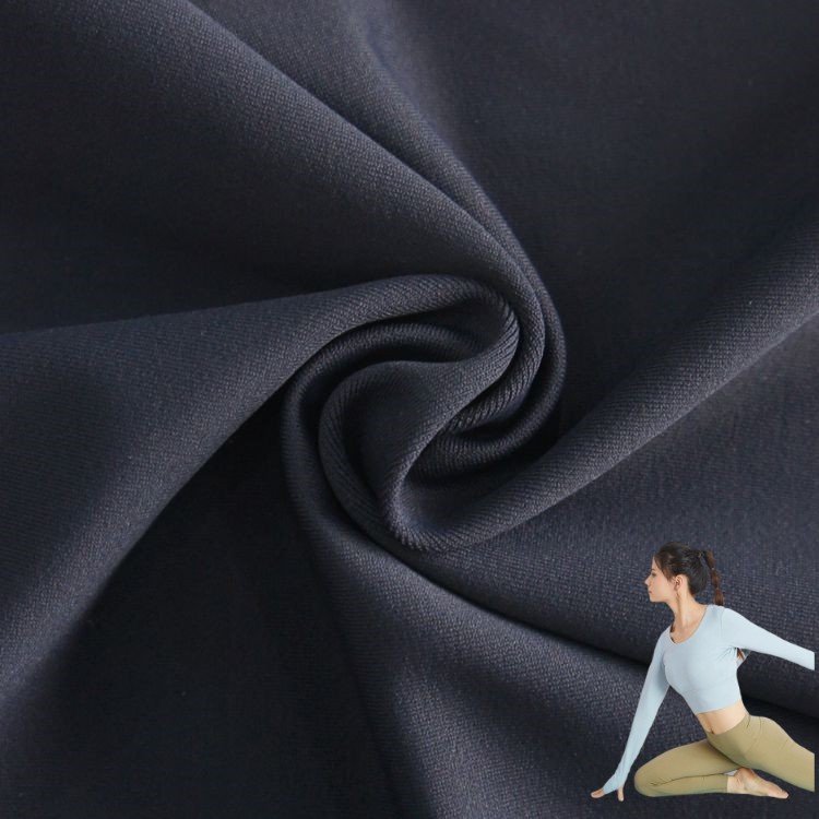 Double Sided Brushed Polyester 77% Spandex 23% Sweat Yoga Pants Fabric Interlock Style Sportswear and Swimwear