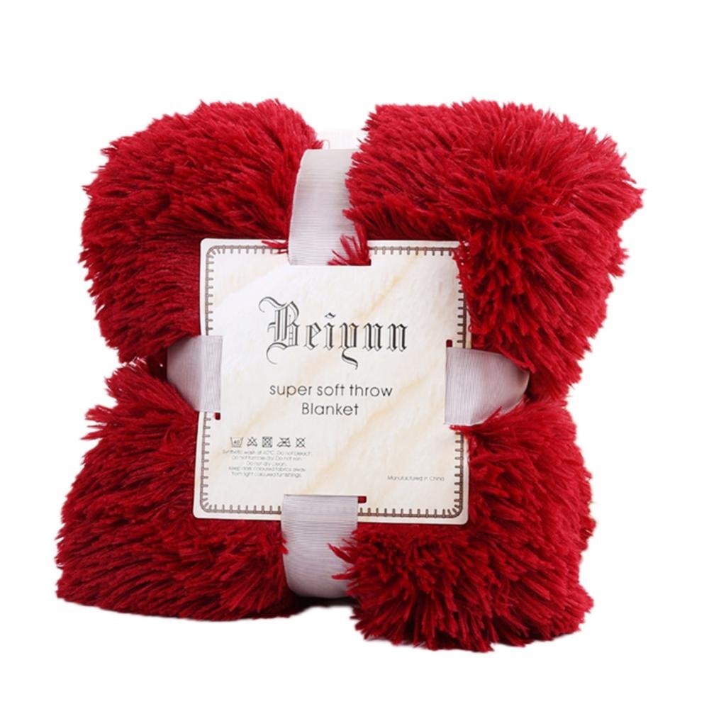 80x120 cm Soft Fluffy Shaggy Warm Plaid Bed Blanket Sofa Bedspread Bedding Sheet Throw Blanket Thick Wool Fleece Duvet Home