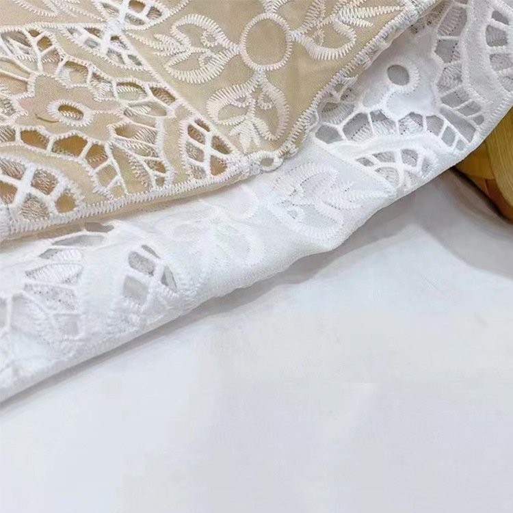 Unique Design Geometric Water Soluble Lace Fabric Square Embroidery Fabric Laser Checker European Embroidery Fabric